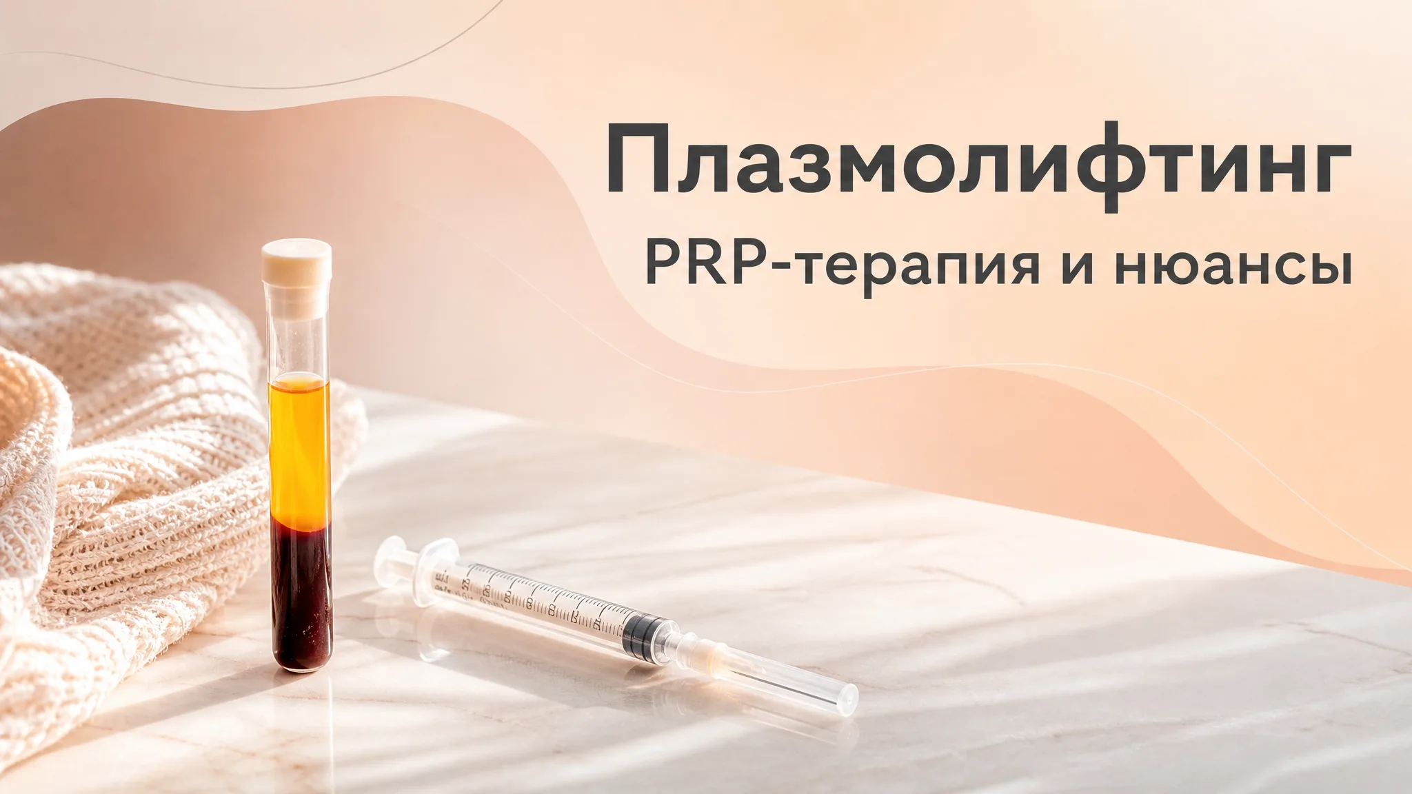 Процедура плазмолифтинга лица в клинике Анапы: врач держит пробирку с плазмой