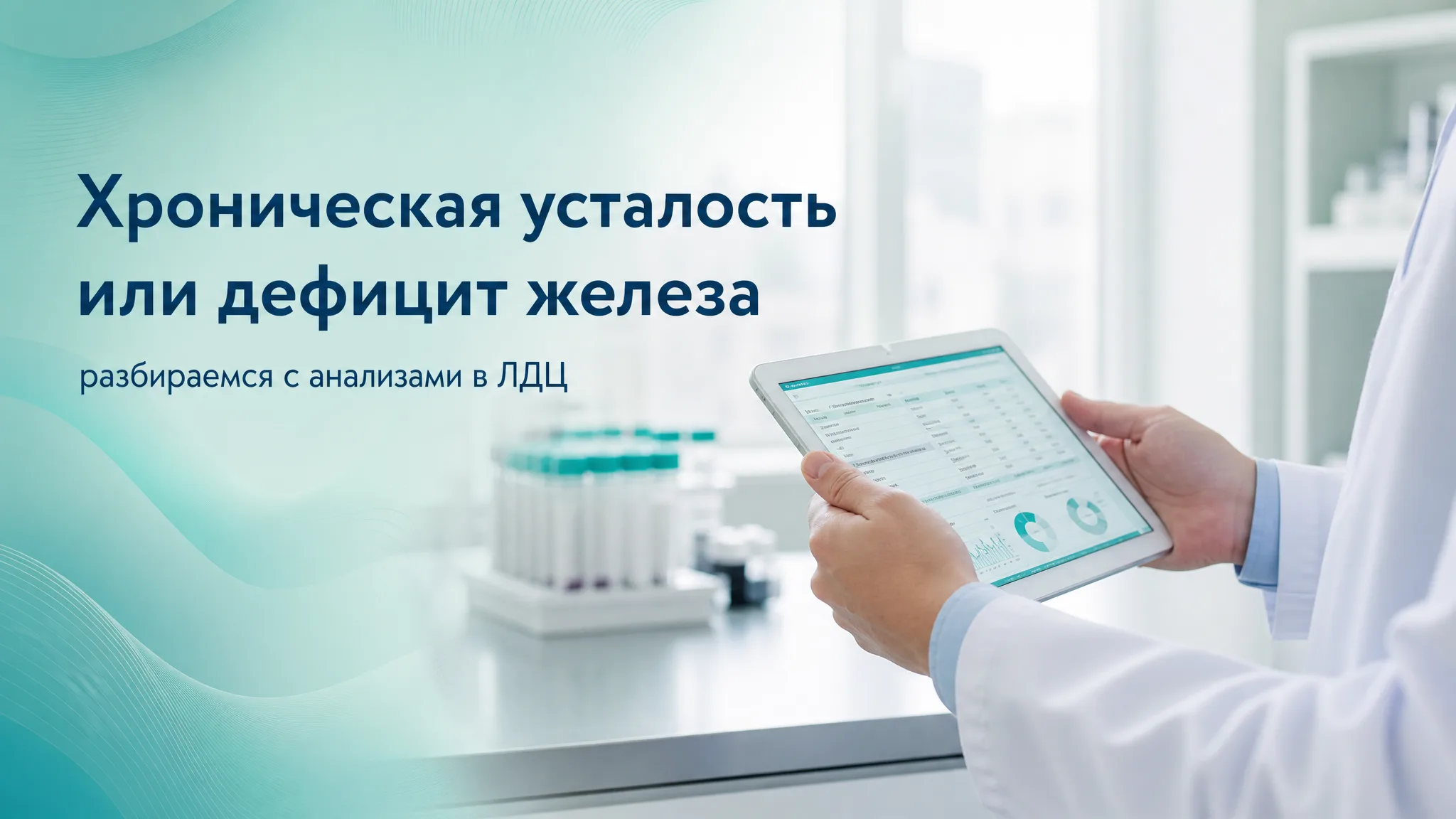 Пациентка с симптомами усталости консультируется у врача о возможном дефиците железа на фоне схемы анализов крови