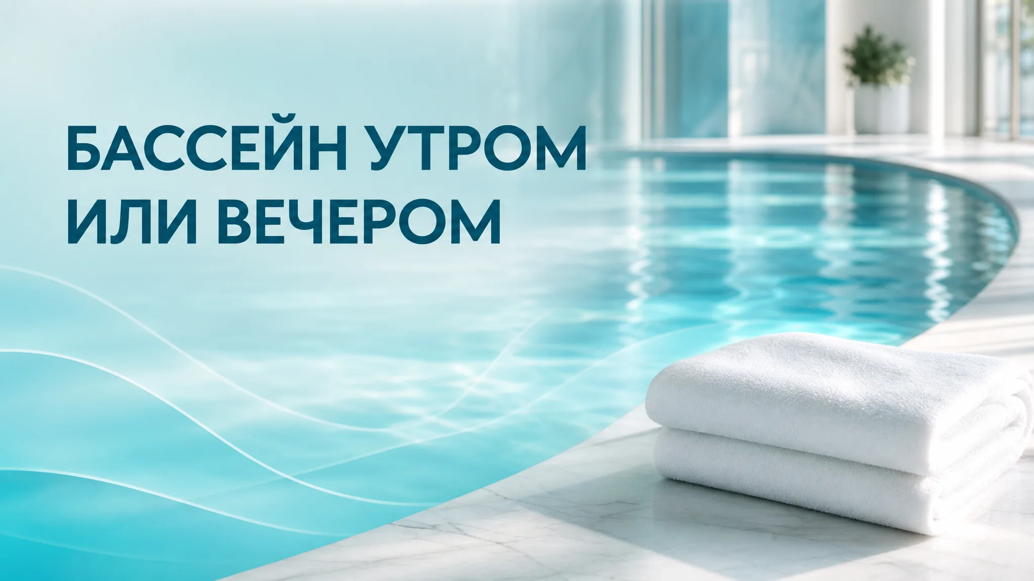 Пловец в бассейне утром и вечером, сравнение времени тренировок