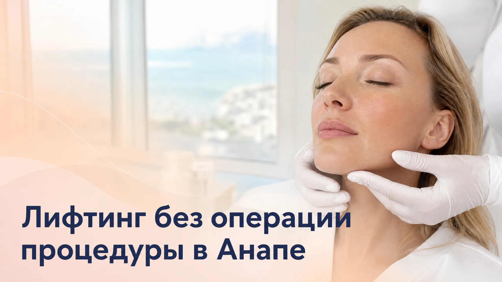 Косметолог проводит процедуру безоперационного лифтинга лица пациентке в клинике Анапы
