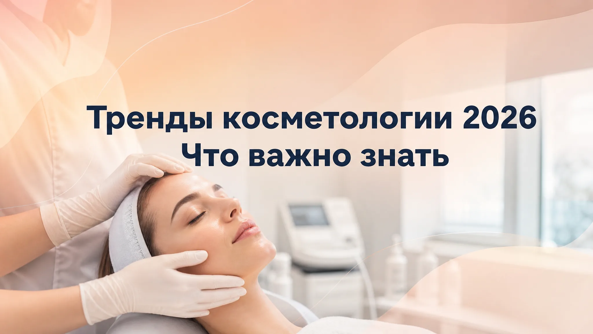 Инфографика с ключевыми трендами косметологии 2026 года, включая современные процедуры и уходовые технологии